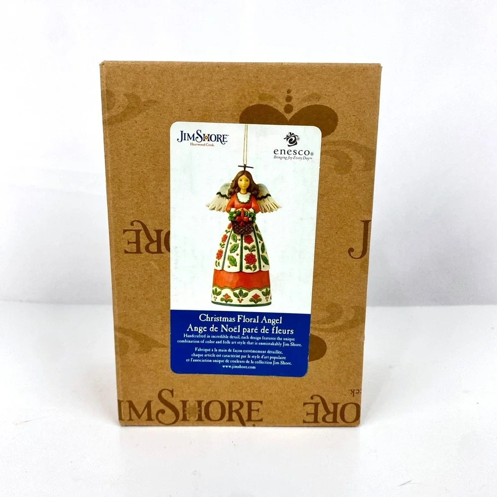 Jim Shore Floral Angel Christmas Tree Ornament w Box 6009456 RARE Collectible